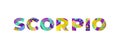 Scorpio Concept Retro Colorful Word Art Illustration Royalty Free Stock Photo