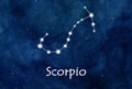 Scorpio horoscope or zodiac or constellation illustration