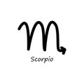 Scorpio icon. Zodiac line black symbol. Vector isolated