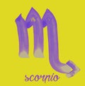 Scorpio icon of zodiac, Vector icon. astrological signs, colorful image of horoscope. Watercolour style