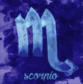 Scorpio icon of zodiac, vector illustration icon. astrological signs, image of horoscope. Water-colour style