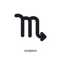 scorpio isolated icon. simple element illustration from zodiac concept icons. scorpio editable logo sign symbol design on white Royalty Free Stock Photo