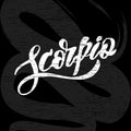 Scorpio lettering Calligraphy Brush Text horoscope Zodiac sign Royalty Free Stock Photo