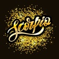 Scorpio lettering Calligraphy Brush Text horoscope Zodiac sign Royalty Free Stock Photo