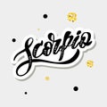 Scorpio lettering Calligraphy Brush Text horoscope Zodiac sign Royalty Free Stock Photo