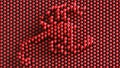 Scorpio - physical pixel art. The sign of the zodiac. Lots of red pixel details. Symbolic abstract background or backdrop. Optical Royalty Free Stock Photo
