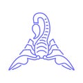 Scorpio star sign Scorpion astrological symbol, logo, emblem. Thin line geometric illustration. Outline zodiac symbol Dangerous