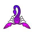 Scorpio star sign Scorpion astrological symbol, logo, emblem. Thin line geometric illustration. Outline zodiac symbol Dangerous