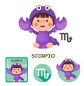 Scorpio vector collection. zodiac signs Royalty Free Stock Photo