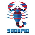 Scorpio. Vector horoscope, polygonal flat zodiac sign, astrological sign