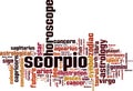 Scorpio word cloud Royalty Free Stock Photo