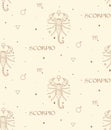 Scorpio Zodiac Background Seamless Pattern. Astrology Signs Royalty Free Stock Photo