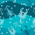 Scorpio - Zodiac seamless pattern