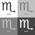 Scorpio zodiac set sign. Astrological symbol icon. Vector icon o Royalty Free Stock Photo