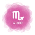 Scorpio. Zodiac sign. Astrological calendar. Zodiacal color vector horoscope. Smoky circle. Line symbol