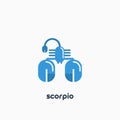 Scorpio zodiac sign, astrological, horoscope symbol. Flat icon. Vector illustration Royalty Free Stock Photo