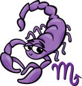 Scorpio zodiac sign cartoon Royalty Free Stock Photo