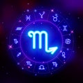 Scorpio zodiac sign, horoscope symbol, vector illustration Royalty Free Stock Photo