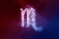 Scorpio Zodiac Sign Red Blue. Abstract night sky background Royalty Free Stock Photo