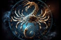 Scorpio, Zodiac and star signs horoscopes. Generative AI