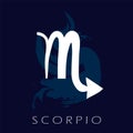 Scorpio zodiac symbol. Predicting the future with the signs of the zodiac. Royalty Free Stock Photo