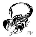 Scorpio zodiac vector sign. Tattoo design Royalty Free Stock Photo