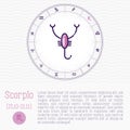 Scorpio in zodiac wheel, horoscope chart