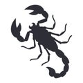 scorpion black silhouette on a white background.