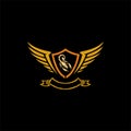 Scorpion icon logo with wings illustrations background