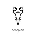 Scorpion icon. Trendy modern flat linear vector Scorpion icon on