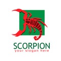 Scorpion logo stock logo template, flat design. Red Scorpion logo
