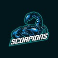 Scorpion mascot logo design vector with modern illustration concept style for badge, emblem and t shirt printing. Scorpion