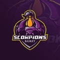 Scorpion mascot logo vector design with modern illustration concept style for badge, emblem and t shirt printing. scorpion