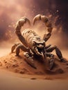 A scorpion-shaped wonder emerges, crafted from the marriage of stone and sand Royalty Free Stock Photo