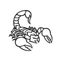 Scorpion With Stinger About to Attack Mascot Black and White Royalty Free Stock Photo