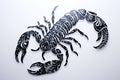 Scorpion tattoo pattern on white background