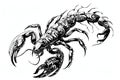 Scorpion tattoo pattern on white background