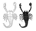 Scorpion vector illustration with zodiac sign. Royalty Free Stock Photo