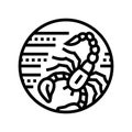 scorpion zodiac line icon vector illustration