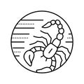 scorpion zodiac line icon vector illustration