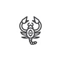 Scorpion zodiac outline icon