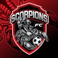 scorpions Mascot logo soccer football drawing logo vector