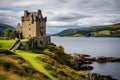 Scot scottish castle. Generate Ai Royalty Free Stock Photo