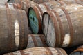 Scotch barrels at the whisky distillery, Scotland Royalty Free Stock Photo