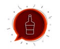 Scotch bottle line icon. Brandy alcohol sign. Vector