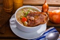 Scotch broth with mutton, pearl barley, vegetable