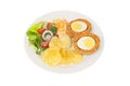 Scotch egg and salad Royalty Free Stock Photo