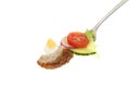 Scotch egg and salad on a fork Royalty Free Stock Photo