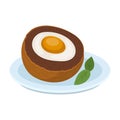 Scotch eggs icon in cartoon style isolated on white background. Scotland country symbol. Royalty Free Stock Photo