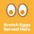 Scotch Eggs served here vector illustration on a yellow background